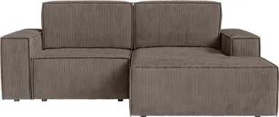Produktbild von FEDVE Ecksofa KOKKO MINI mit Cordbezug mit Schlaffunktion, Dunkelbraun