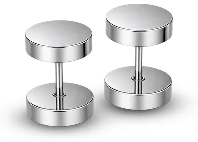 Produktbild von Ohrstecker mit Schraubverschluss Edelstahl 316L Silber 4–16 mm Fake Plug Tunnel - 8 mm