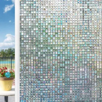 Produktbild von Famanu Fensterfolie 3D Regenbogen - Sichtschutzfolie mit Rakel und Handmesser - 60 x 200 cm