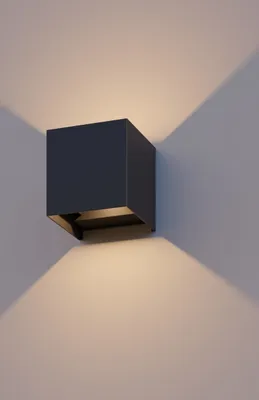 Produktbild von Calex Bari Wandleuchte, für Außen & Innen, warmweißes Up & Down Licht, einstellbarer Lichtstrahl, wasserdicht, Schwarz