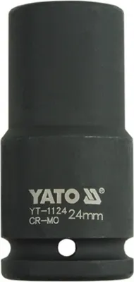 Obrázek produktu pro Yato YT-1124, Rázová hlavice, Černá, 1 hlava/hlavy, 3/4", Metrický, 24 mm
