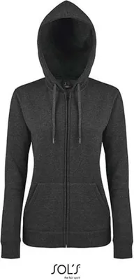 Produktbild von SOLs 47900 | Women Hooded Zipped Jacket Seven - Farbe: Charcoal Melange - Größe: L