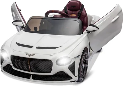 Immagine prodotto di Auto elettrica per bambini 12V - Auto con sedile - Porte a forbice - Sospensioni - 3 velocità - Luci LED - Clacson - 4 ruote - Bianca