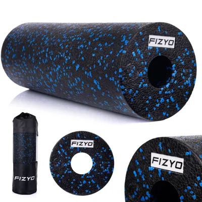 Produktbild von FIZYO Válec na fitness, jógu, pilates a rehabilitaci, pěnový roller z EPP střední tvrdosti na masáž zad, páteře a nohou, modrý, 45x15 cm
