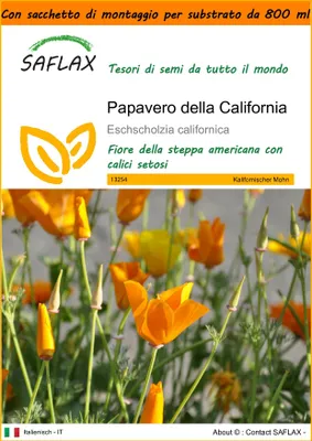 Immagine prodotto di SAFLAX Garden in the bag - Papavero della California - 1500 semi - Eschscholzia