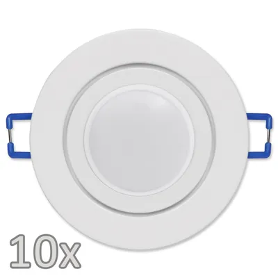 Produktbild von Einbauleuchten-Set McShine, 10xRahmen, 10xLED-Modul, 3W, 265lm, 230V, weiß, IP44
