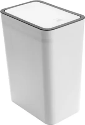 Image de Poubelle avec couvercle à fermeture hermétique – Conteneur à déchets en plastique anti-odeurs, grande capacité, idéal pour la cuisine, la salle de bain, le salon et la maison, de couleur blanche