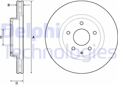 Produktbild von 2x DELPHI Bremsscheibe BG4713C für MAZDA 3 Schrägheck (BM BN) CX-3 (DK) 51 5mm