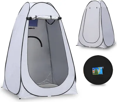 Produktbild von CLIPOP Pop up Duschzelt, Campingzelt, mit Tragetasche für Outdoor, Camping, 150x150x190 cm, Grau