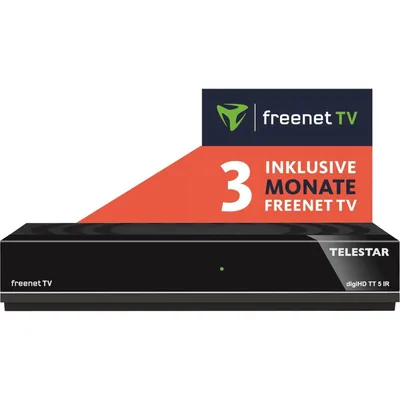 Zdjęcie produktu dla Telestar DigiHD TT 5 IR, Stereo, DVB-T, 1920 x 1080 (HD 1080), 1080i, 1080p, 180 mm, 100 mm