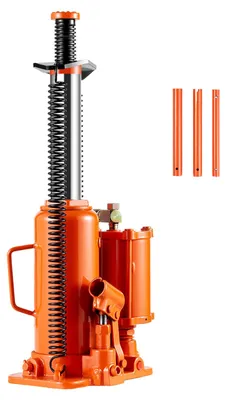 Obrázok produktu pre SucceBuy Pneumaticko-hydraulický zdvihák na fľaše s nosnosťou 12 t a zdvihom 265–505 mm, s pneumatickým a ručným ovládaním, zváraný zdvihák s pumpou na opravy SUV, pickupov, nákladných a osobných automobilov, oranžový