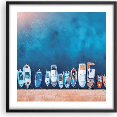 Produktbild von Gerahmtes Poster - Schwarzer Rahmen - Hafen Hafen £ódŸ - 50x50 cm - Wand Bild - Wanddeko - Wandbilder - Kunstposter - Wandposter - Bilderrahmen - Bilder - Kunstdruck - Wanddekoration - P2BAC50x50-5081