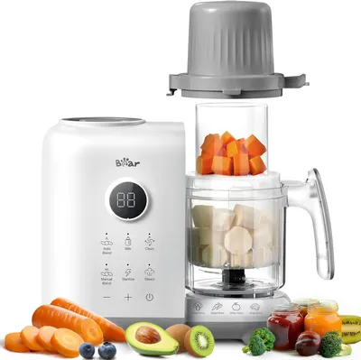 Productafbeelding van Babyvoedingmaker 6-in-1 - Stomer en Blender - Automatisch en Handmatig Mixen - Melkverwarmer - Steriliseren en Zelfreiniging - BPA-Vrij