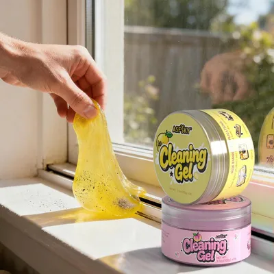 Obrázok produktu pre Čistiaci gél na klávesnicu a do auta, opakovane použiteľný, 2 kusy, 100 g, 2 farby
