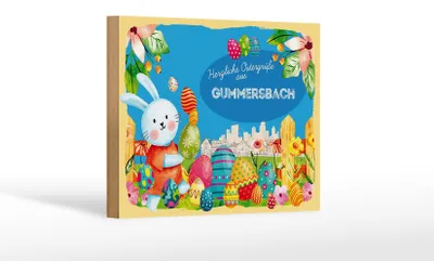 Produktbild von Holzschild Ostern Ostergrüße 18x12 cm GUMMERSBACH Geschenk Dekoration