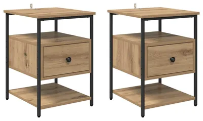 Produktbild von Nachttisch 2 pcs Artisan-Eiche 40 x 42 x 56 cm Holzwerkstoff