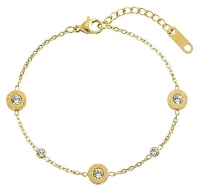 Produktbild von Vergoldetes Damenarmband mit klaren Kristallen VWB260827G