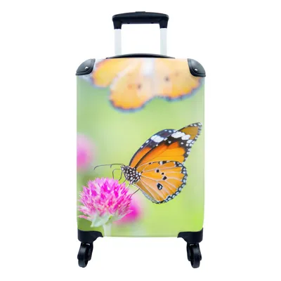 Produktbild von MuchoWow® Koffer Handgepäck Trolley Rollkoffer Kleine Reisekoffer mit 4 Rollen - Insekten - Schmetterlinge - Blumen - Cabin Size < 55x40x23 cm & 55x40x20 cm - Fotokoffer - Kabinenkoffer - Boardgepäck - Reise-Box - Reisekoffer - Reisegepäck - Koffer mit Bild - Trolley für Kinder