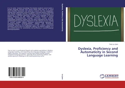 Produktbild von Dyslexia, Proficiency and Automaticity in Second Language Learning