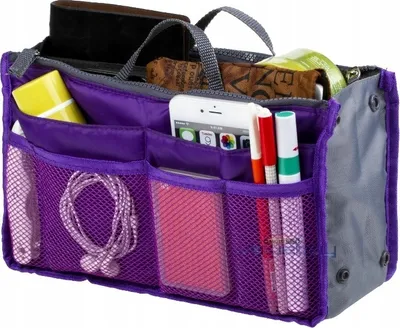 Produktbild von Kosmetiktasche - Handtaschen-Organizer - Einfaches Umpacken - Viel Stauraum - Stilvoll - Lila - Modell E2