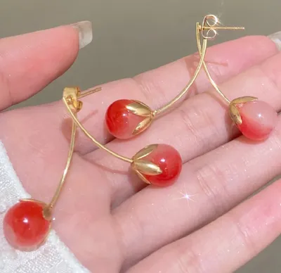 Image de Boucles doreilles Juicy Cherry - Élégance Rouge pour un Style Unique KP36526