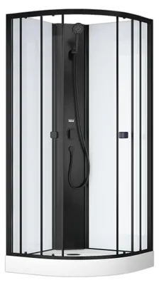 Produktbild von Komplettdusche 85×85×197.5 cm, Duschtasse, Gleittüren, 5 mm ESG, Armatur