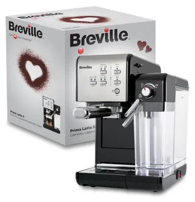 Immagine prodotto di Breville PrimaLatte II Macchina per caffè espresso Pompa 19 Bar Montalatte Nero Argento VCF108X01 Flavour Facet