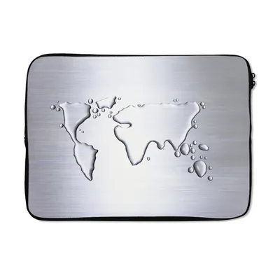 Produktbild von MuchoWow® Laptop Hülle 13 Zoll Weltkarte der Tropfen Laptoptasche - Laptophülle - Sleeve - Rundumschutz
