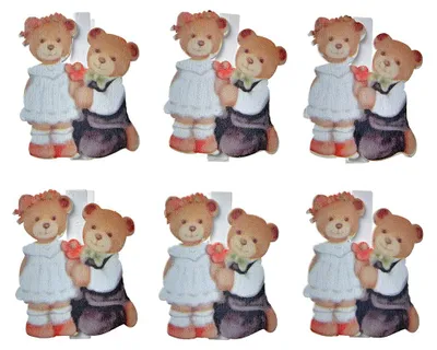 Image de Clayre & Eef Piquets décoratifs 4x1x5 cm Marron bois Ours