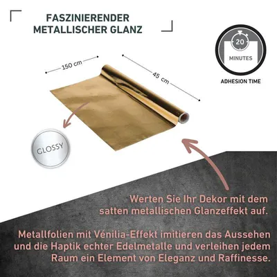 Produktbild von Klebefolie Gold gebürstet - 67,5x150cm