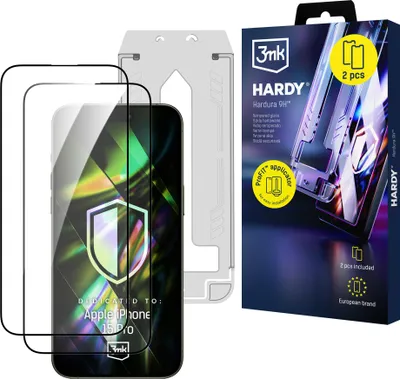 Obrázek produktu pro 2x Silné tvrzené sklo s aplikátorem 3mk Hardura 9H Apple iPhone 15 Pro