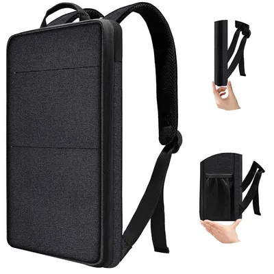 Produktbild von Ultra Dünner Erweiterbarer Laptop Rucksack, USB Business Reise Rucksack, Wasserdicht, Herren Damen, Oxford, Vielseitig, 15-16 Zoll, Schwarz