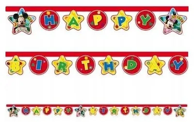 Produktbild von Banner - Geburtstagsaufschrift HB Mickey Mouse, 210cm, 1 Stk.