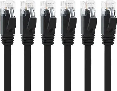 Image de Câble réseau - Câble de raccordement RJ45 haut débit - Câble Internet LAN Gigabit UTP Cat6 - Modem-routeur pour jeux vidéo - Prise PC-TV - Noir
