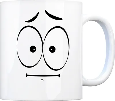 Produktbild von Tassengesichter Kaffeebecher mit ungläubiges Gesicht Motiv Tasse Kaffeebecher