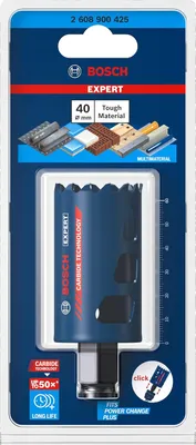 Image de Scie cloche Expert Tough Material D.40mm T.de coupe 60mm Power Change Plus BOSCH