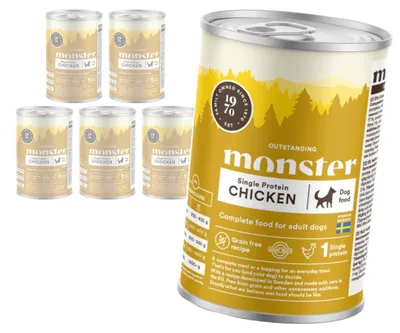 Produktbild von Monster Dog Adult Single Protein Chicken 6x400g Monoprotein-Nassfutter Für ausgewachsene Hunde mit Huhn