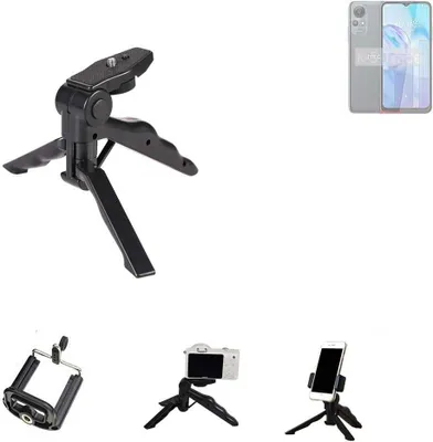 Produktbild von K-S-Trade Stativ Tisch-Ständer Dreibein Handy-Stativ Ständer kompatibel mit HTC Wildfire E Star Mini-Stativ Smartphone Tripod Handy-Stativ aus