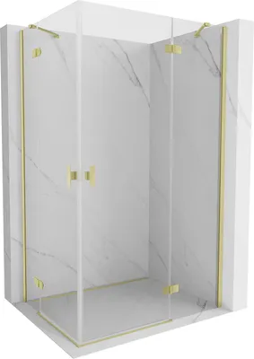 Zdjęcie produktu dla Mexen Mist-H Duo kabina prysznicowa uchylna prawa 70 x 90 cm, transparent, złota szczotkowana - 8A5-070L-090P-55-00