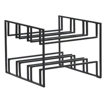 Produktbild von WOHNLING Weinflaschenhalter für 6 Flaschen 29x21x25 cm Weinregal Schwarz Metall Flaschenhalter Eisen Modern Weinständer Weinhalter Tisch Küche