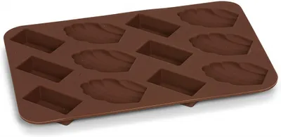 Produktbild von schokoladenform 17 x 12 cm Silikonbraun 12 Fächer