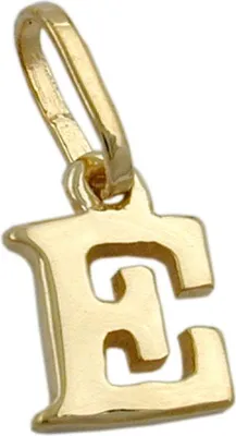 Produktbild von Anhänger 8x55mm Buchstabe E glänzend 9Kt GOLD gold 8x5,5mm