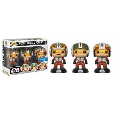 Zdjęcie produktu dla Zestaw figurek kolekcjonerskich Funko POP! z serii „Gwiezdne Wojny” – piloci Wedge, Biggs i Porkins