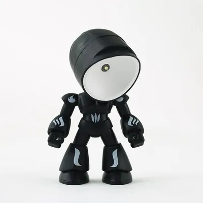 Produktbild von Mini-LED-Tischlampe im niedlichen Cartoon-Design, faltbar, dimmbar, Warmlicht – Schwarz