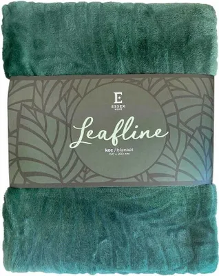 Obrázok produktu pre Deka, prikrývka z mikrovlákna, nadýchaná, reliéfny vzor, listy Leafline 150x200cm zelená