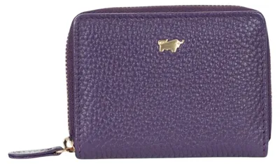 Immagine prodotto di Mini portafoglio ASTI, portafoglio piccolo con zip, 5 scomparti per carte, colore viola, da donna, in pelle