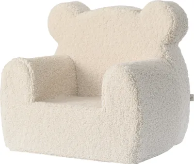 Produktbild von Zayno® Kindersessel "Pauli" aus Teddyfell in Bärenoptik | Beige, Dekoration, Leseplatz, Hergestellt in der Europäischen Union, mit Ohren