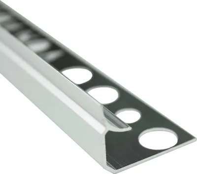 Produktbild von Alu Inneneck Profil Fliesenschiene Schiene silber L270cm H10mm poliert