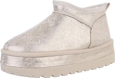 Produktbild von Ital-Design Damen Stiefeletten Plateaustiefeletten Warm gefüttert Synthetikoptik Snowboots 88460375 Gold Gr.  39