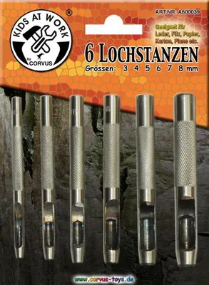 Produktbild von Lochstanzen Set 3-8mm, 6 Stück